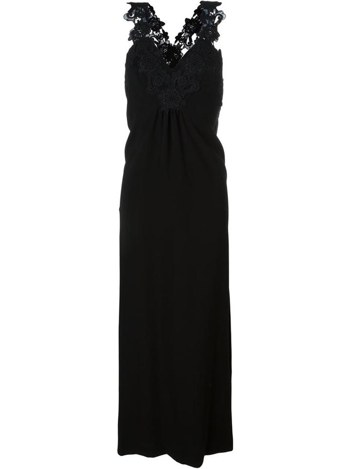 Sonia By Sonia Rykiel Embroidered Lace Panel V Neck Maxi Dress
