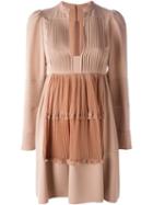 Valentino Pleated A-line Dress, Women's, Size: 38, Pink/purple, Silk/spandex/elastane