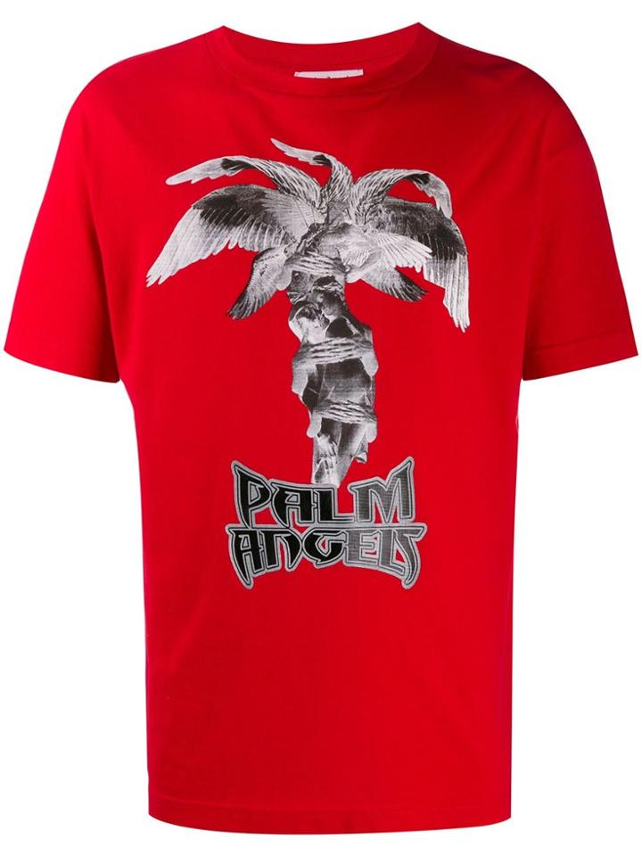 Palm Angels Palm Tree Print T-shirt - Red