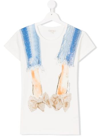 Miss Grant Kids Teen Rhinestone Printed T-shirt - Nude & Neutrals