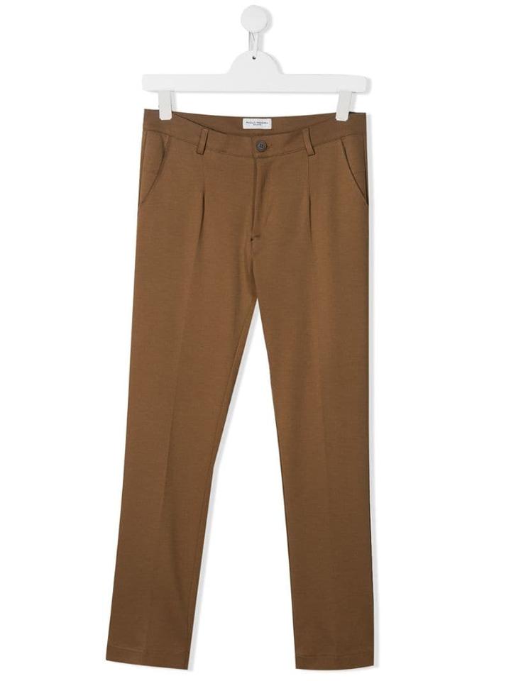 Paolo Pecora Kids Straight Leg Trousers - Brown
