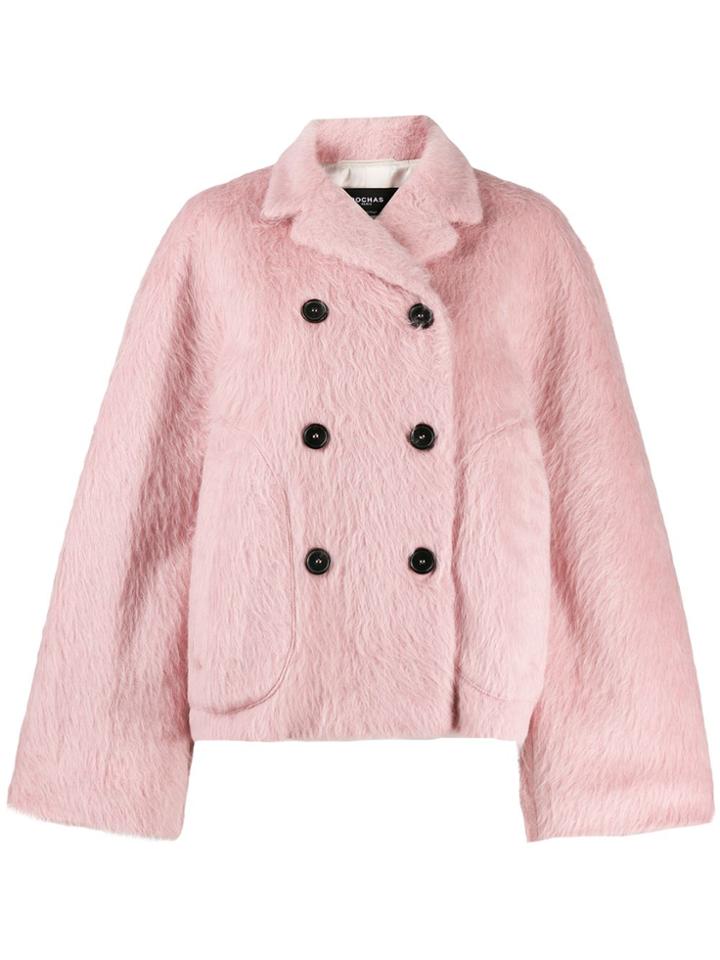 Rochas Double-breasted Oversized Jacket - Pink