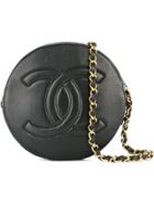 Chanel Vintage Cc Logos Single Chain Shoulder Bag - Black