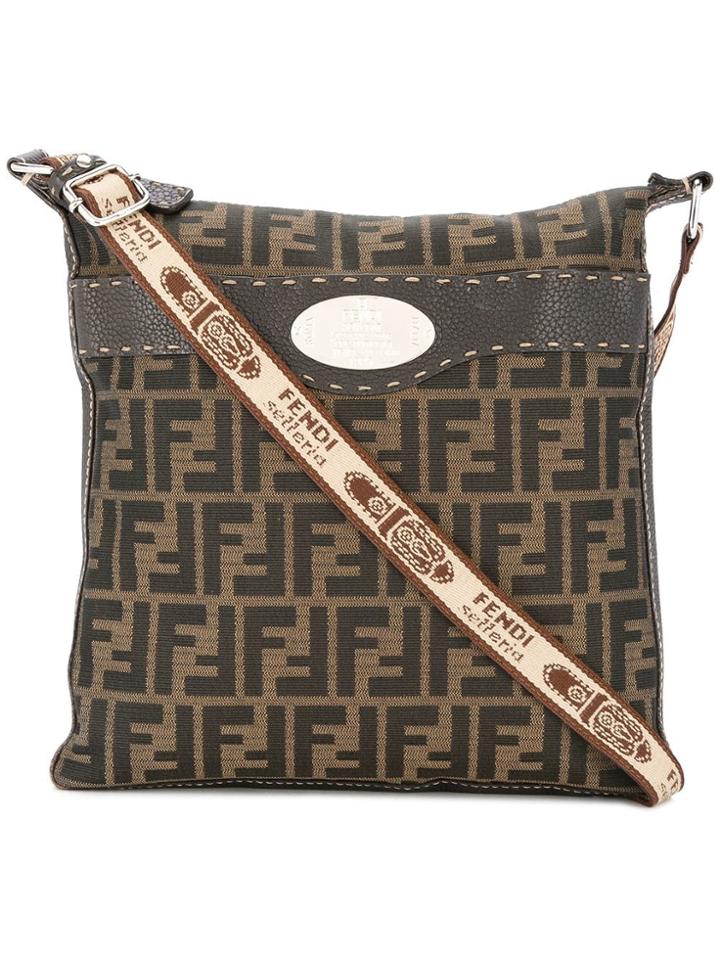 Fendi Vintage Selleria Zucca Crossbody Bag - Brown