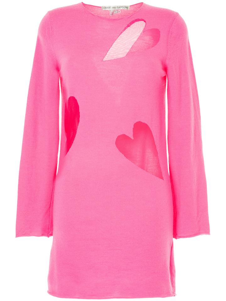 Comme Des Garçons Vintage Heart Mesh Sweater - Pink & Purple