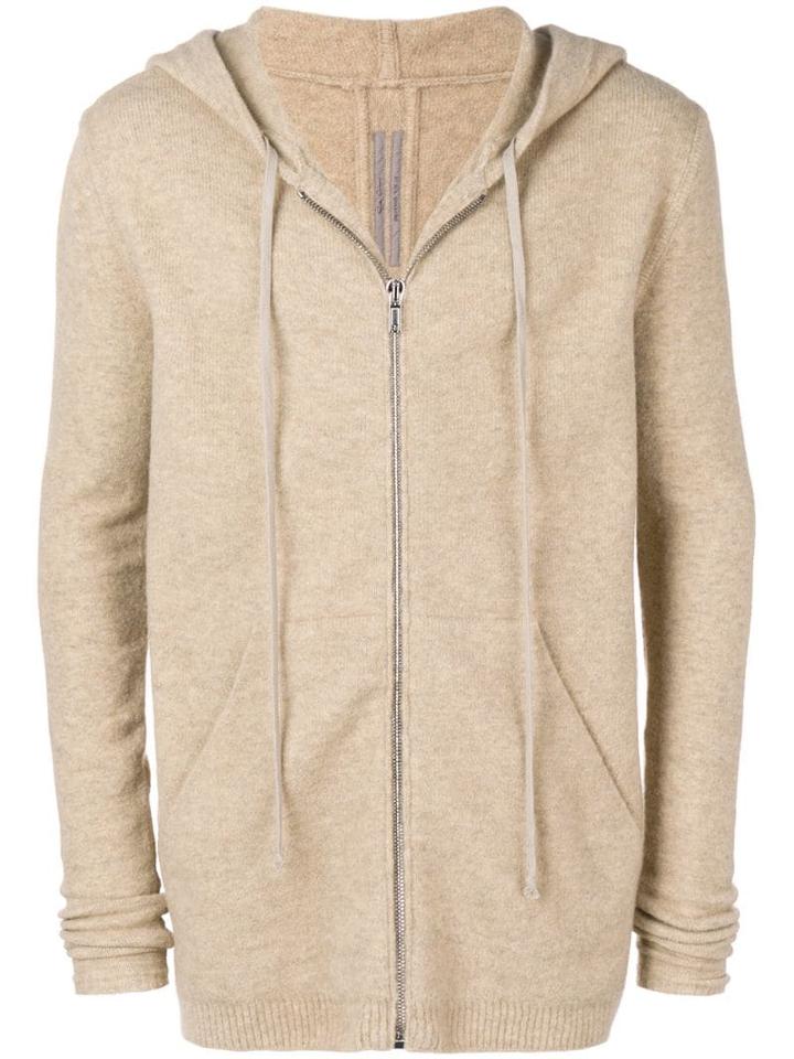 Rick Owens Longline Zip Front Hoodie - Neutrals