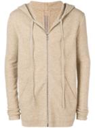 Rick Owens Longline Zip Front Hoodie - Neutrals