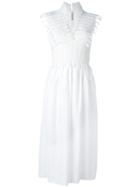 Ermanno Scervino - Pleated Detail Flared Dress - Women - Cotton/polyester - 42, Women's, White, Cotton/polyester