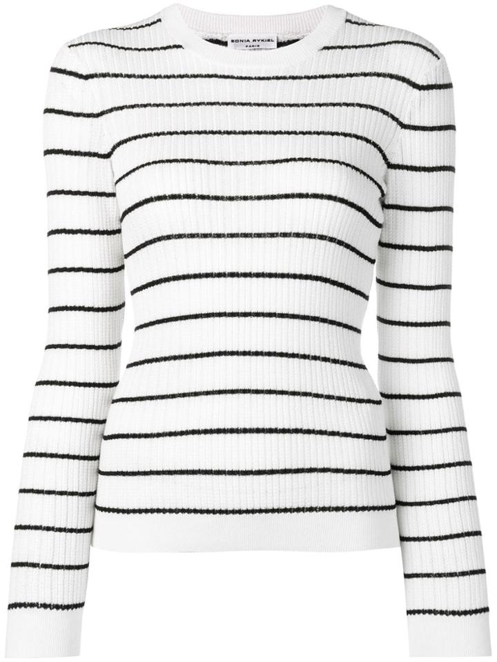 Sonia Rykiel Striped Ribbed Sweater - White