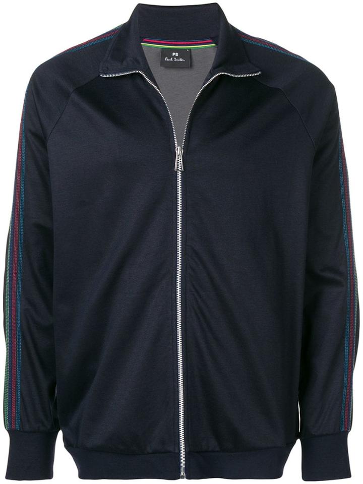 Ps Paul Smith Striped Sleeve Track Jacket - Blue