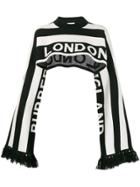 Burberry Striped Logo Poncho - Black