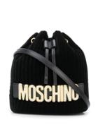 Moschino Embellished Logo Bracelet Bag - Black