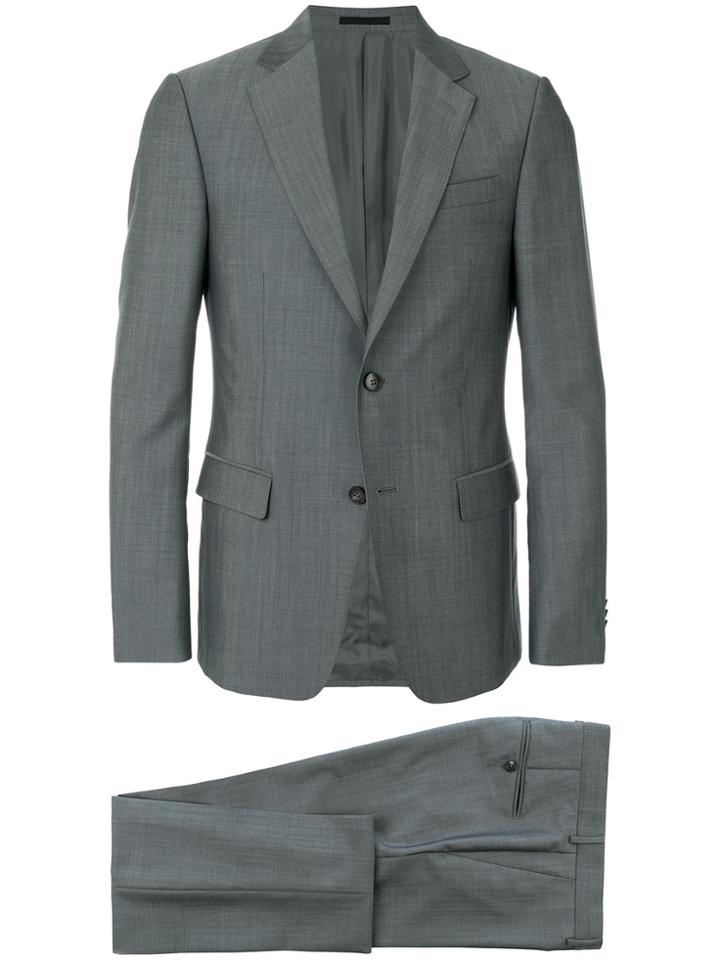 Z Zegna Slim Sharkskin Suit - Grey