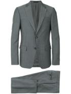 Z Zegna Slim Sharkskin Suit - Grey