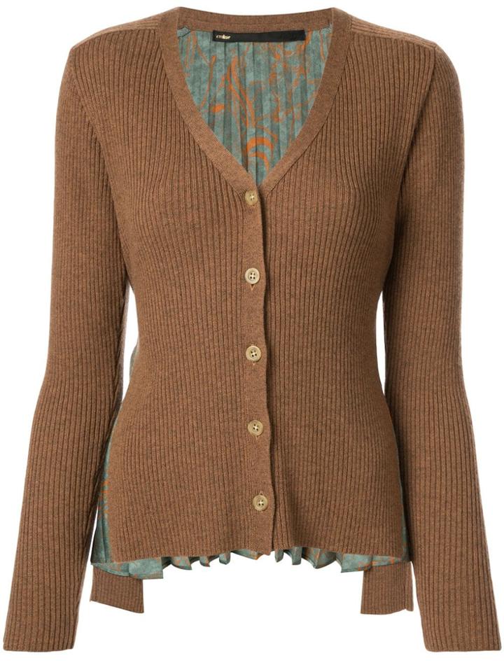Muller Of Yoshiokubo Pleated Back Cardigan - Neutrals