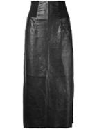 Kitx Midi Leather Skirt, Women's, Size: 14, Black, Leather