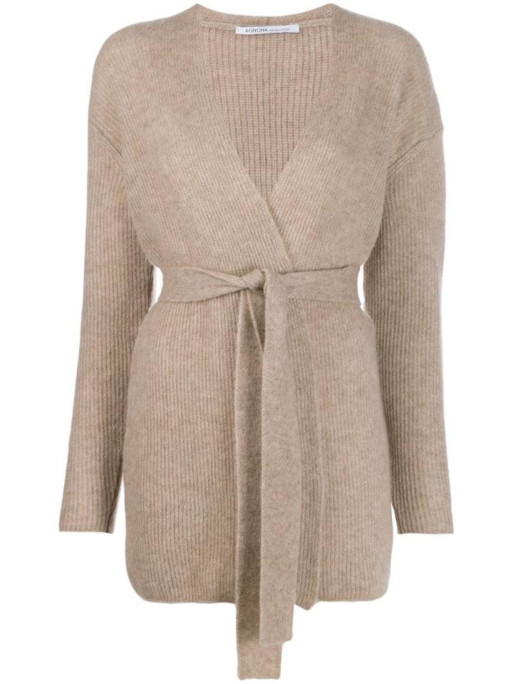 Agnona Cable Knit Cardigana - Neutrals