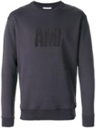 Ami Paris Crewneck Sweatshirt Big Ami Embroidered Patch - Blue