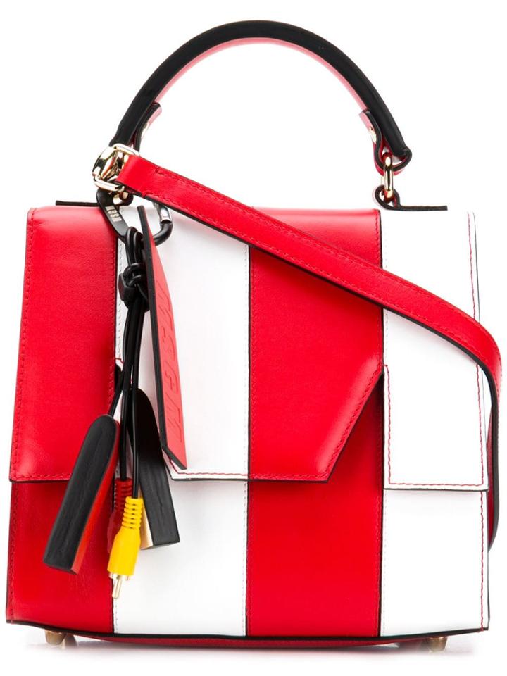 Msgm Striped M Tote - Red