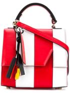 Msgm Striped M Tote - Red