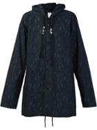 Damir Doma Tonal Motif Hooded Jacket, Men's, Size: Large, Blue, Cotton