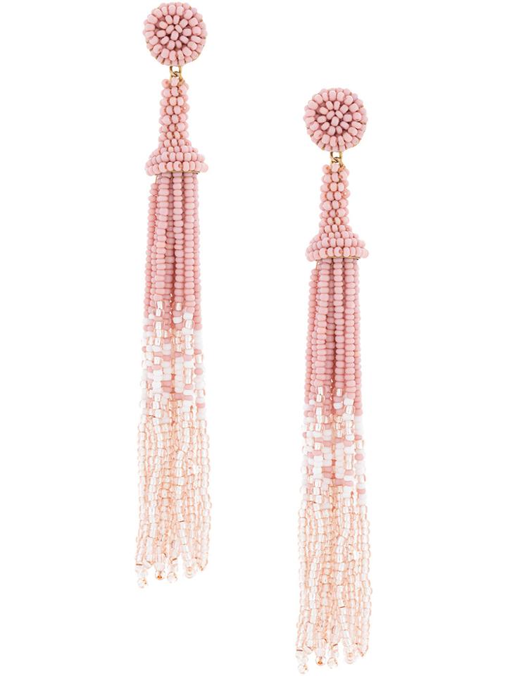 Deepa Gurnani Embellished Drop Earrings - Pink & Purple