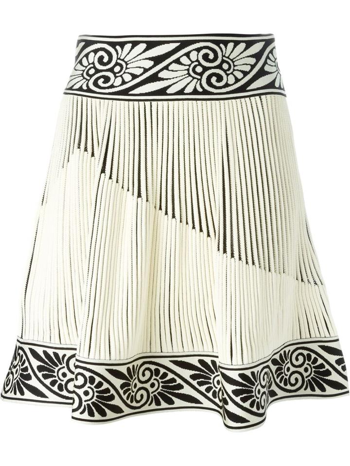 Fausto Puglisi Tricot Flounce Skirt, Women's, Size: 42, Nude/neutrals, Viscose/polyester