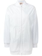 No21 Mesh Zipped Sport Jacket, Women's, Size: 42, White, Cotton/polyester