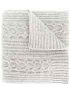 N.peal Wide Cable Knit Scarf - Grey