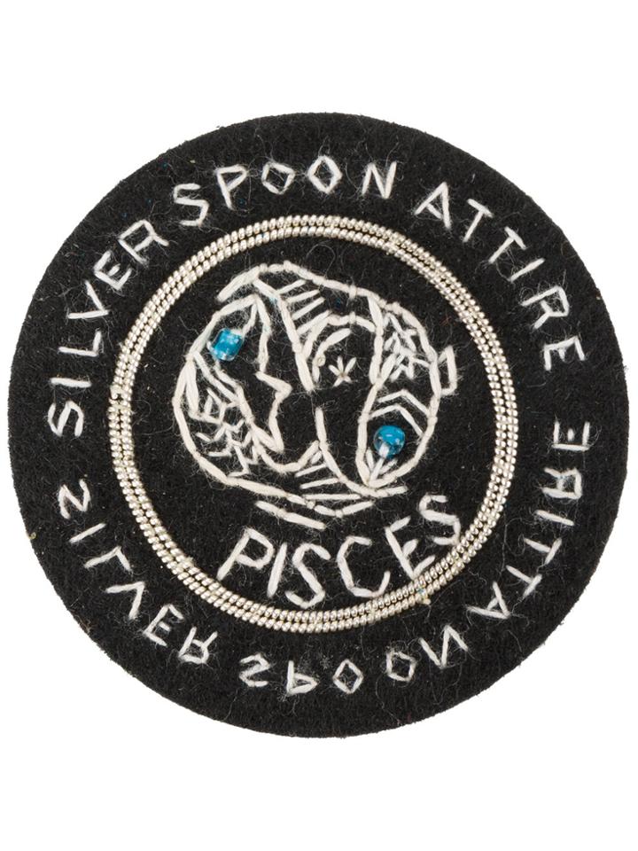 Silver Spoon Attire Pisces Star Sign Badge - Black
