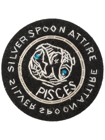 Silver Spoon Attire Pisces Star Sign Badge - Black