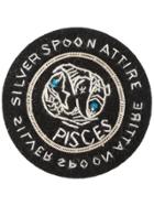 Silver Spoon Attire Pisces Star Sign Badge - Black