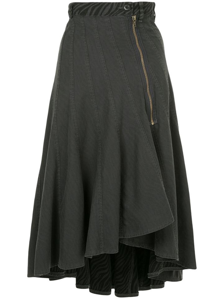 Hysteric Glamour Ruffle Asymmetric Skirt - Grey