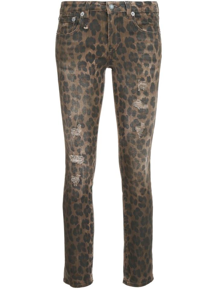 R13 'kate' Skinny Jeans, Women's, Size: 24, Brown, Cotton/spandex/elastane