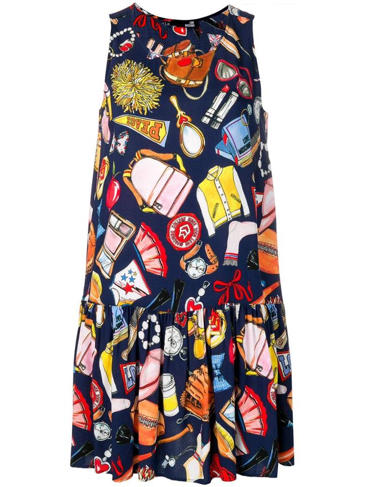 Love Moschino Printed Shift Dress - Blue