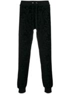 Versace Jersey-jacquard Sweatpants - Black
