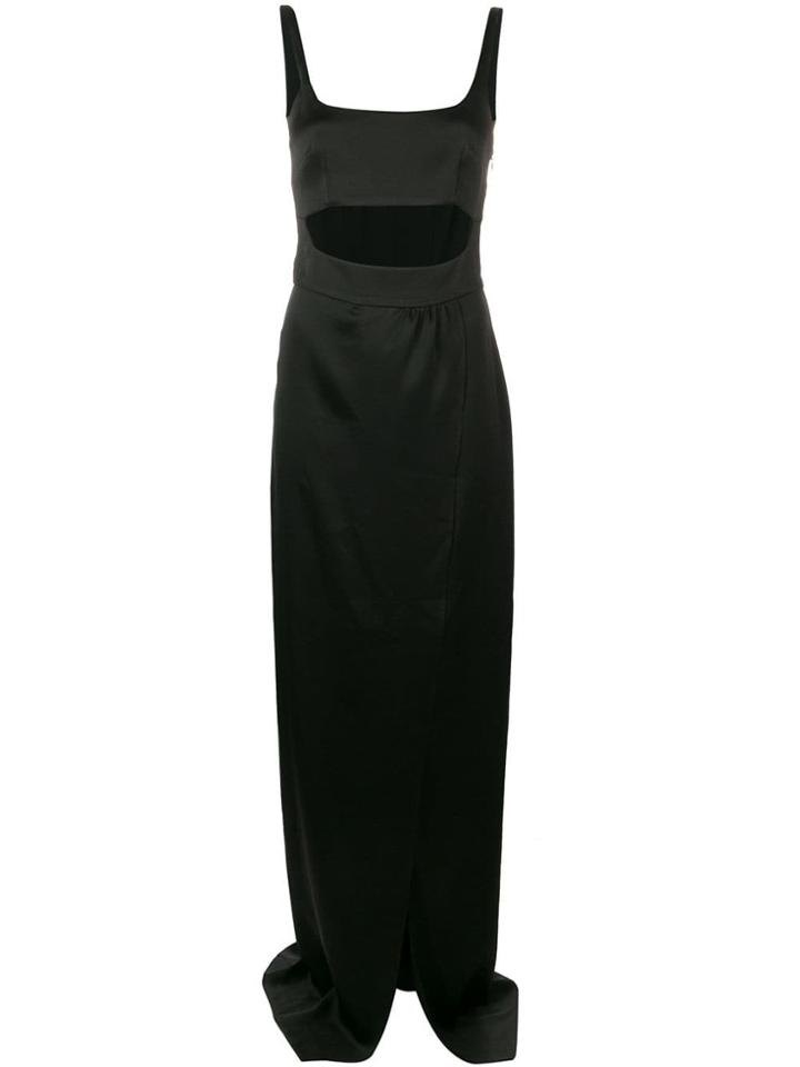 Brognano Front Slit Dress - Black