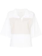 Astraet Contrast Short-sleeve Blouse - White