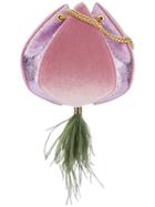 The Volon Fringed Detail Pouch Bag - Pink & Purple