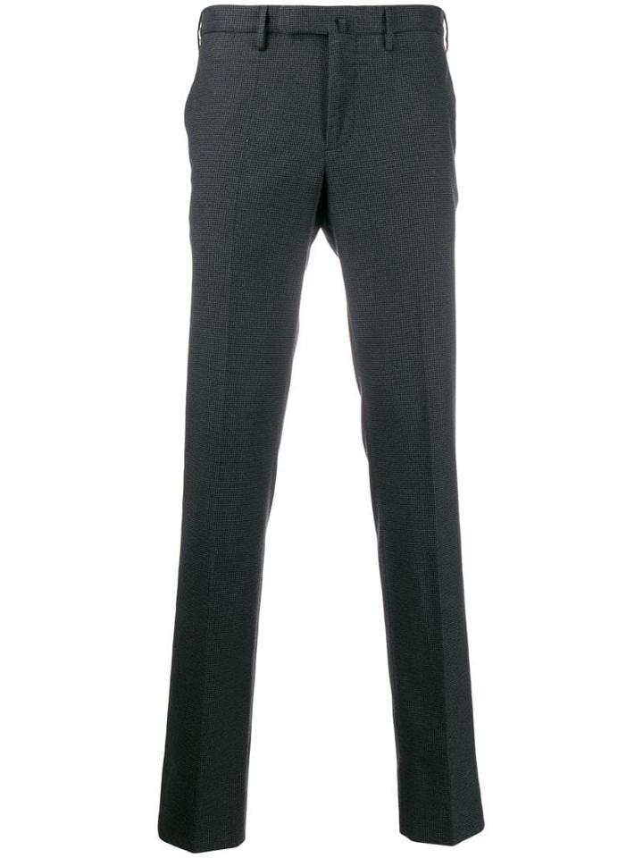 Incotex Houndstooth Straight-leg Trousers - Grey