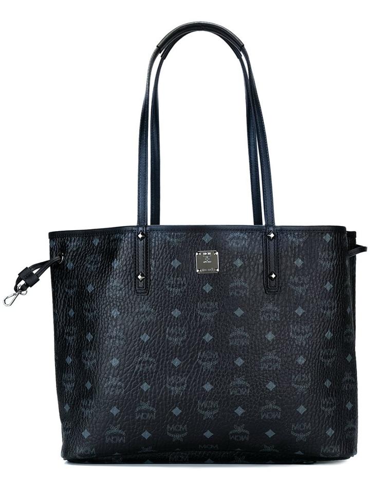Mcm Logo Print Shopper Tote