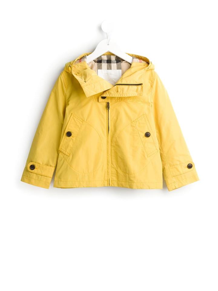 Burberry Kids Hooded Raincoat, Boy's, Size: 10 Yrs, Yellow/orange