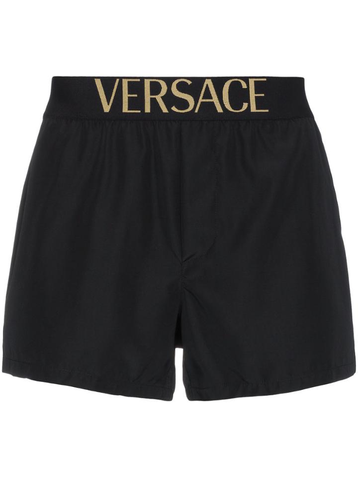 Versace Black Swim Shorts With Logo