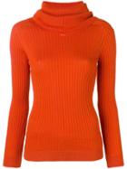 Courrèges Roll Neck Fitted Sweater - Yellow & Orange