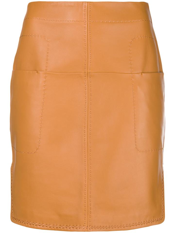 Carven Short Fitted Skirt - Brown