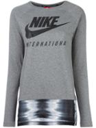 Nike Nike International Logo Top, Women's, Size: Medium, Grey, Cotton/polyester