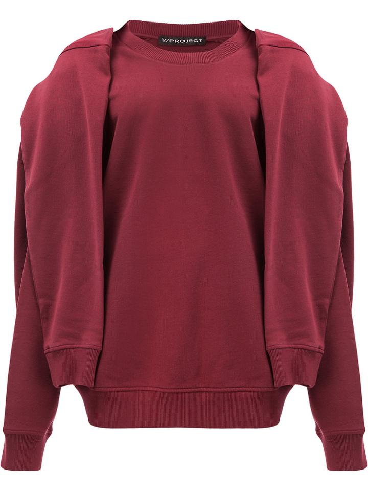 Y / Project Sleeve-tied Sweatshirt - Red