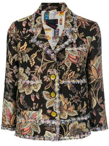 Femme By Michele Rossi Embroidered Fitted Jacket - Black