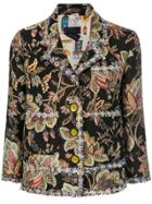 Femme By Michele Rossi Embroidered Fitted Jacket - Black