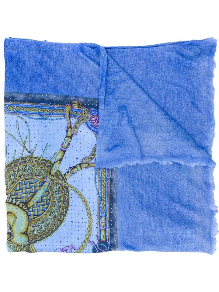 Avant Toi Studded Padded Scarf - Blue